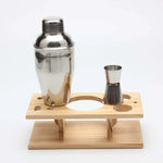 Conjunto de Ferramentas para Cocktail 9 em 1 em Aço Inoxidável com Suporte de Madeira, Capacidade: 350ml, 350ml
