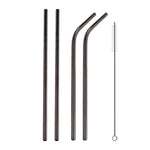 Conjunto de 4 Palhinhas Reutilizáveis em Aço Inoxidável + Escova de Limpeza, 266*6mm, 266*6mm (Combinação)