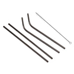 Conjunto de 4 Palhinhas Reutilizáveis em Aço Inoxidável + Escova de Limpeza, 266*6mm, 266*6mm (Combinação)