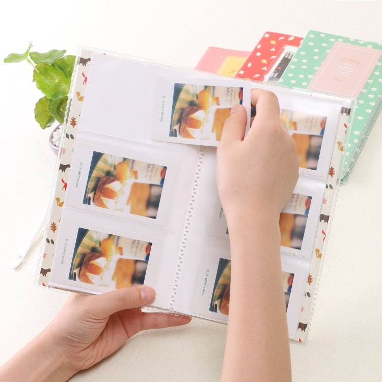 Mini Álbum de Fotos DIY Criativo de 3 polegadas, Padrão de Trevo de Quatro Folhas, Padrão de Muitas Árvores Secas, Padrão de Veado da Floresta, Padrão da Torre Eiffel, Padrão de Andorinha Pequena, Padrão Baymax