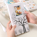 Mini Álbum de Fotos DIY Criativo de 3 polegadas, Padrão de Trevo de Quatro Folhas, Padrão de Muitas Árvores Secas, Padrão de Veado da Floresta, Padrão da Torre Eiffel, Padrão de Andorinha Pequena, Padrão Baymax