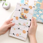 Mini Álbum de Fotos DIY Criativo de 3 polegadas, Padrão de Trevo de Quatro Folhas, Padrão de Muitas Árvores Secas, Padrão de Veado da Floresta, Padrão da Torre Eiffel, Padrão de Andorinha Pequena, Padrão Baymax