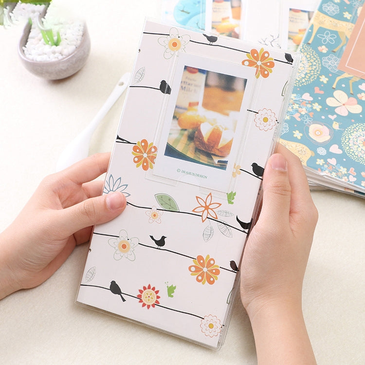 Mini Álbum de Fotos DIY Criativo de 3 polegadas, Padrão de Trevo de Quatro Folhas, Padrão de Muitas Árvores Secas, Padrão de Veado da Floresta, Padrão da Torre Eiffel, Padrão de Andorinha Pequena, Padrão Baymax