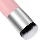 Pincéis de Maquilhagem com Cabo Curto de Madeira, Cabeça Redonda Grande para Base em Pó, Pincel Redondo Cheio, Ferramentas para BB Cream, Cabeça Redonda Grande Rosa, Cabeça Redonda Grande Branca