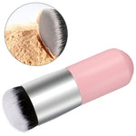 Pincéis de Maquilhagem com Cabo Curto de Madeira, Cabeça Redonda Grande para Base em Pó, Pincel Redondo Cheio, Ferramentas para BB Cream, Cabeça Redonda Grande Rosa, Cabeça Redonda Grande Branca