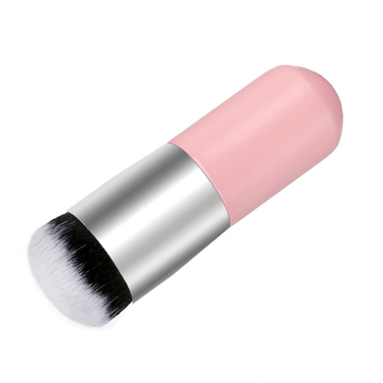 Pincéis de Maquilhagem com Cabo Curto de Madeira, Cabeça Redonda Grande para Base em Pó, Pincel Redondo Cheio, Ferramentas para BB Cream, Cabeça Redonda Grande Rosa, Cabeça Redonda Grande Branca