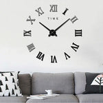 Relógio de Parede Grande DIY Sem Moldura com Algarismos Romanos para Decoração de Quarto e Casa, Silencioso, Tamanho: 100*100cm, M011 (Preto), M011 (Dourado), M011 (Prateado)