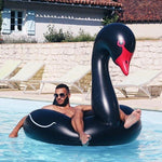 Anel de Segurança Inflável Flutuante em Forma de Cisne para Piscina, Tamanho Inflado: 110cm, Cisne Preto 110cm, Cisne Branco 110cm