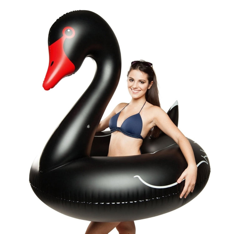 Anel de Segurança Inflável Flutuante em Forma de Cisne para Piscina, Tamanho Inflado: 110cm, Cisne Preto 110cm, Cisne Branco 110cm