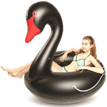 Anel de Segurança Inflável Flutuante em Forma de Cisne para Piscina, Tamanho Inflado: 110cm, Cisne Preto 110cm, Cisne Branco 110cm