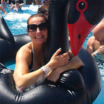Anel de Segurança Inflável Flutuante em Forma de Cisne para Piscina, Tamanho Inflado: 110cm, Cisne Preto 110cm, Cisne Branco 110cm