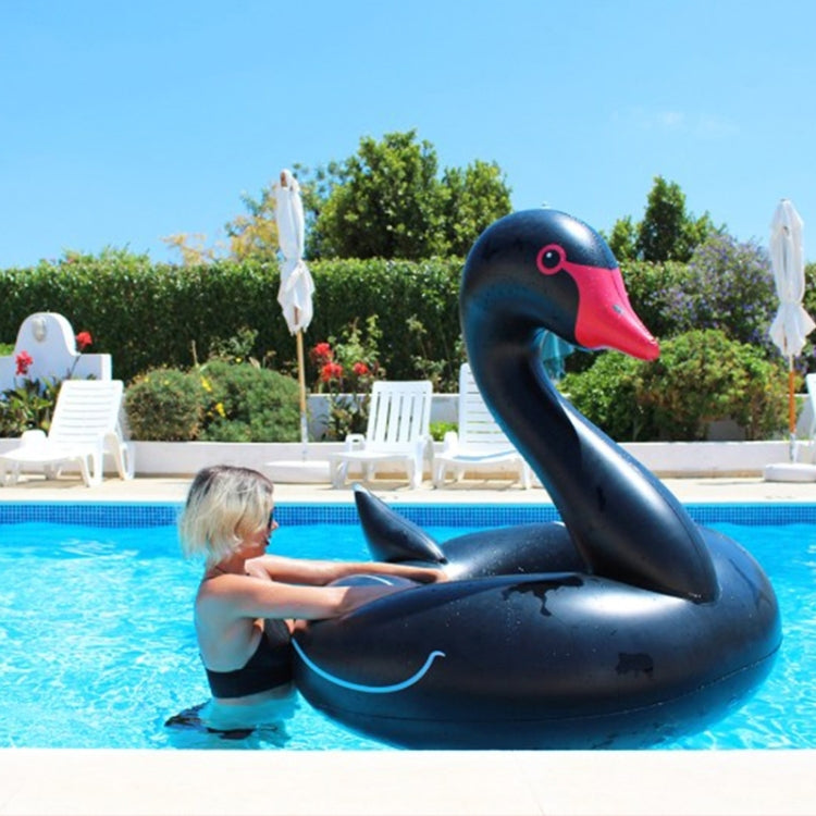 Anel de Segurança Inflável Flutuante em Forma de Cisne para Piscina, Tamanho Inflado: 110cm, Cisne Preto 110cm, Cisne Branco 110cm
