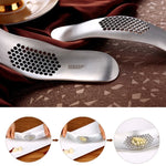 SSGP Kitchen Tool Manual 304 Stainless Steel Brushed Texture Garlic Presser, 304 Stainless Steel Garlic Crusher