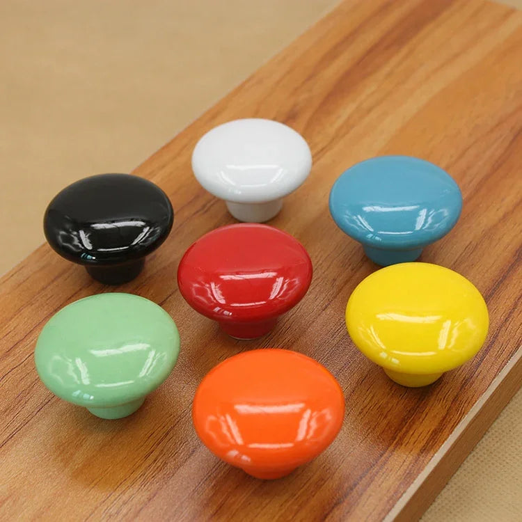 Puxador Moderno para Gaveta de Armário em Cerâmica Esmaltada Cor Literária, 32mm