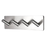 Stainless Steel Four Oblique Row Hook Bathroom Non-perforated Storage Clothes Rack, Four Oblique Row Hook