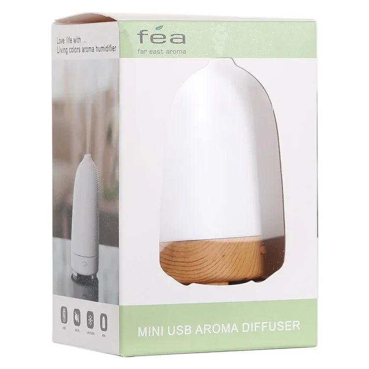 Mini humidificador em forma de cápsula de 5W com luz colorida, capacidade: 50ml, DC 5V, humidificador em forma de cápsula