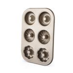 Molde para Bolachas em Forma de Rosquinhas com 3 Flores, Dourado, 6 Copos, Molde para Bolos, Ferramentas de Cozinha para Cozedura