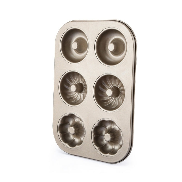 Molde para Bolachas em Forma de Rosquinhas com 3 Flores, Dourado, 6 Copos, Molde para Bolos, Ferramentas de Cozinha para Cozedura