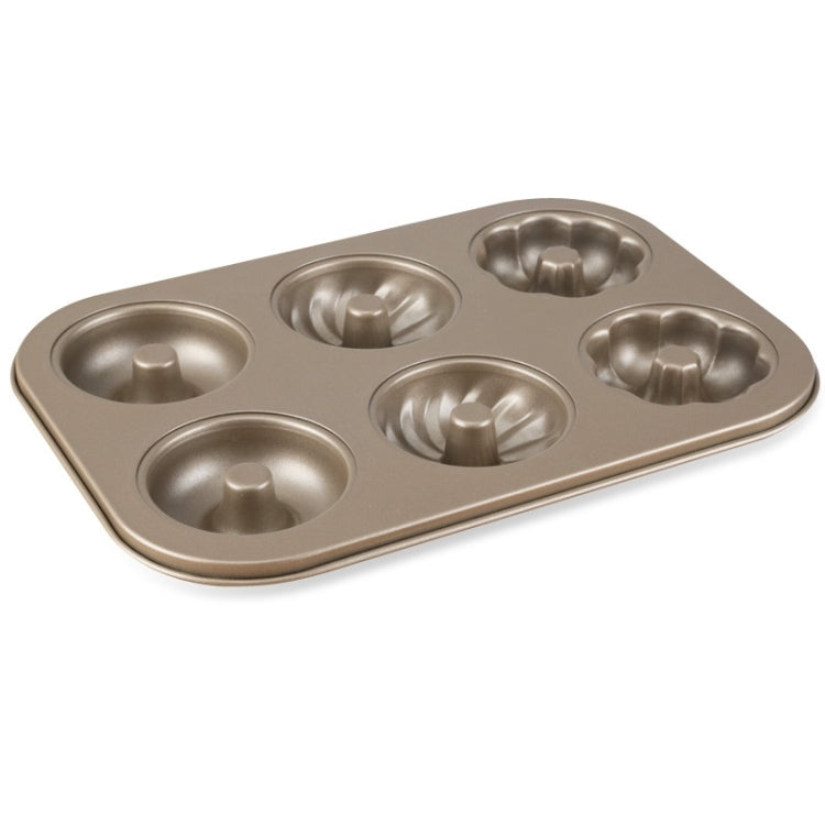 Molde para Bolachas em Forma de Rosquinhas com 3 Flores, Dourado, 6 Copos, Molde para Bolos, Ferramentas de Cozinha para Cozedura