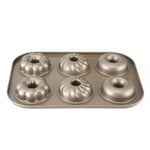 Molde para Bolachas em Forma de Rosquinhas com 3 Flores, Dourado, 6 Copos, Molde para Bolos, Ferramentas de Cozinha para Cozedura