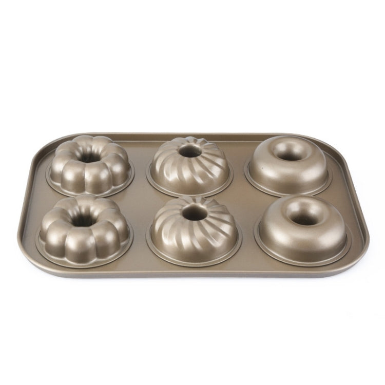 Molde para Bolachas em Forma de Rosquinhas com 3 Flores, Dourado, 6 Copos, Molde para Bolos, Ferramentas de Cozinha para Cozedura