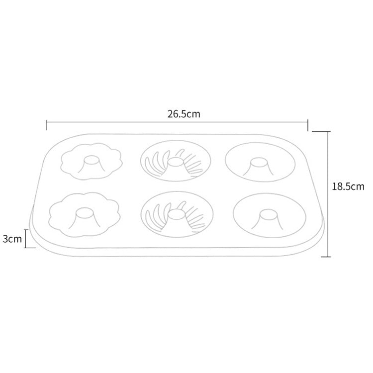 Molde para Bolachas em Forma de Rosquinhas com 3 Flores, Dourado, 6 Copos, Molde para Bolos, Ferramentas de Cozinha para Cozedura