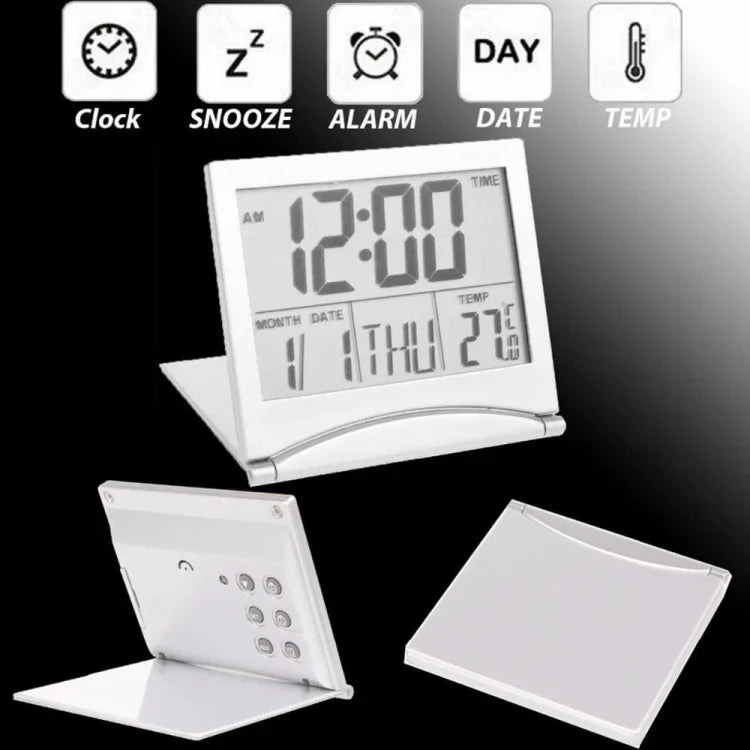 Relógio de Viagem Digital Dobrável com Alarme e Ecrã LCD MT-033, MT-033