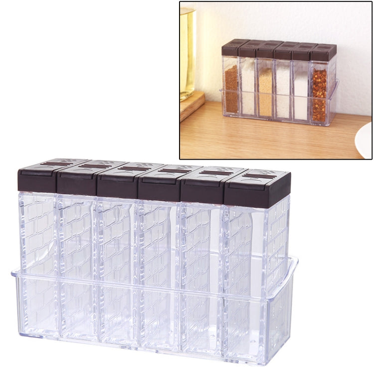 Conjunto de 6 Frascos de Condimentos de Cozinha com Abertura Bidirecional