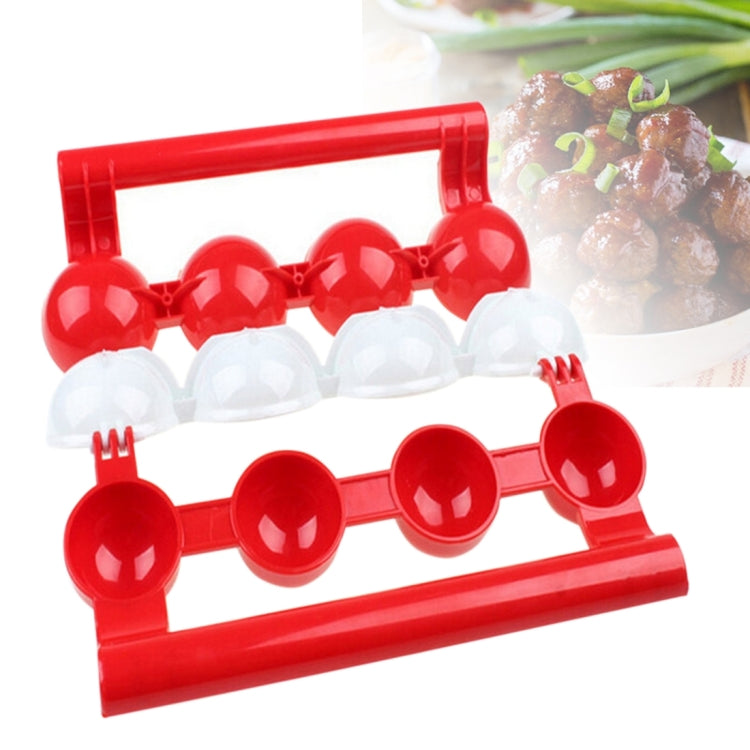 Útil máquina caseira para fazer almôndegas e bolinhas de peixe, ferramentas de cozinha, ABS vermelho