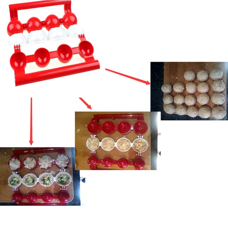 Útil máquina caseira para fazer almôndegas e bolinhas de peixe, ferramentas de cozinha, ABS vermelho