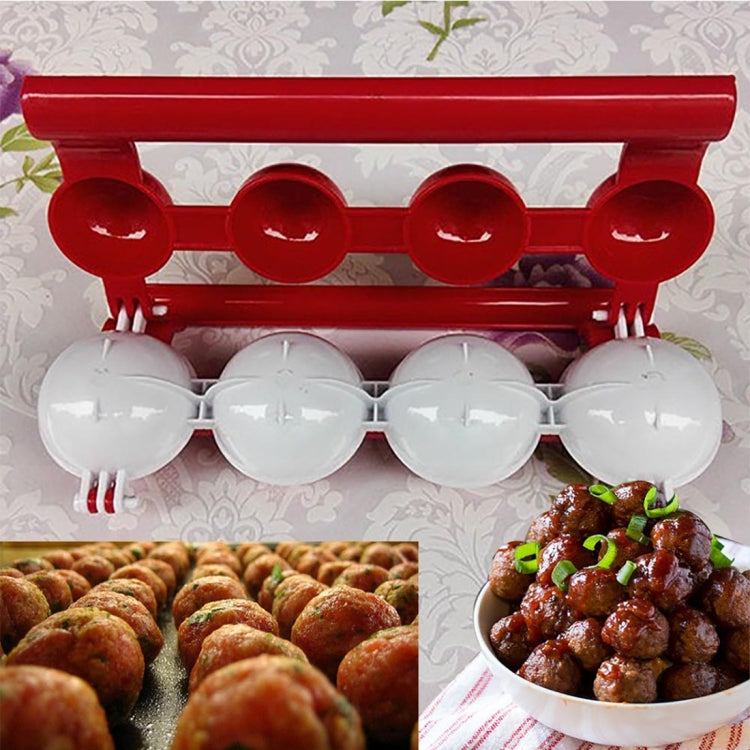 Útil máquina caseira para fazer almôndegas e bolinhas de peixe, ferramentas de cozinha, ABS vermelho