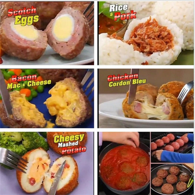 Útil máquina caseira para fazer almôndegas e bolinhas de peixe, ferramentas de cozinha, ABS vermelho