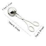 Molde para Almôndegas em Aço Inoxidável com Clip para Almôndegas Recheadas, Molde DIY para Bolas de Peixe e Arroz, Aço Inoxidável
