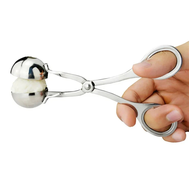 Molde para Almôndegas em Aço Inoxidável com Clip para Almôndegas Recheadas, Molde DIY para Bolas de Peixe e Arroz, Aço Inoxidável