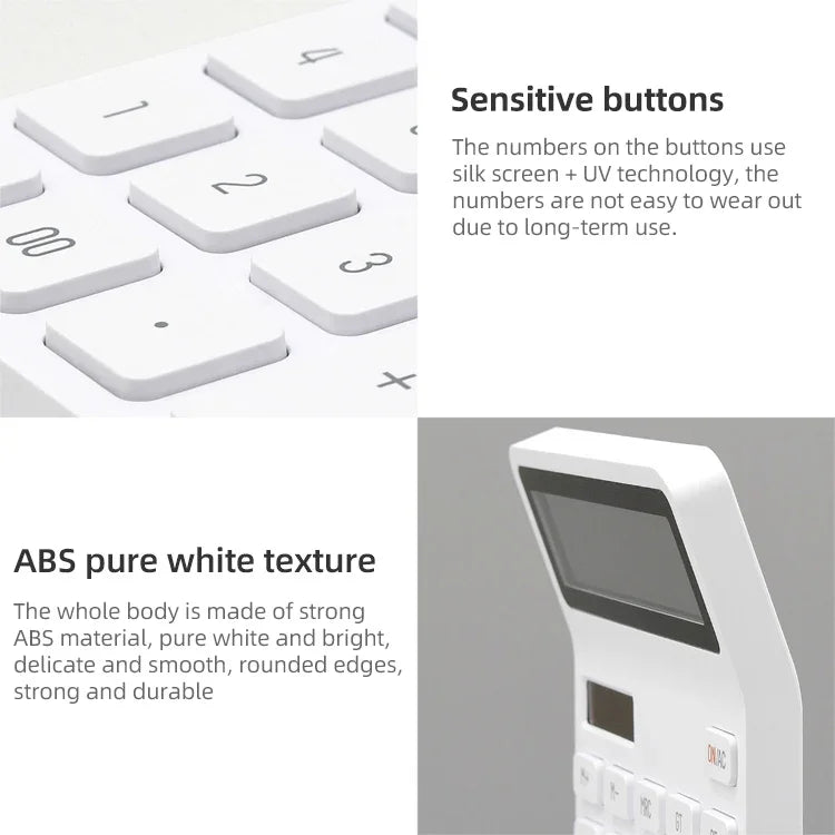 Calculadora de Arroz Original Xiaomi Youpin LEMO, Ecrã LED de 12 bits, Material ABS, Ângulo de 6 Graus, Calculadora de 12 bits
