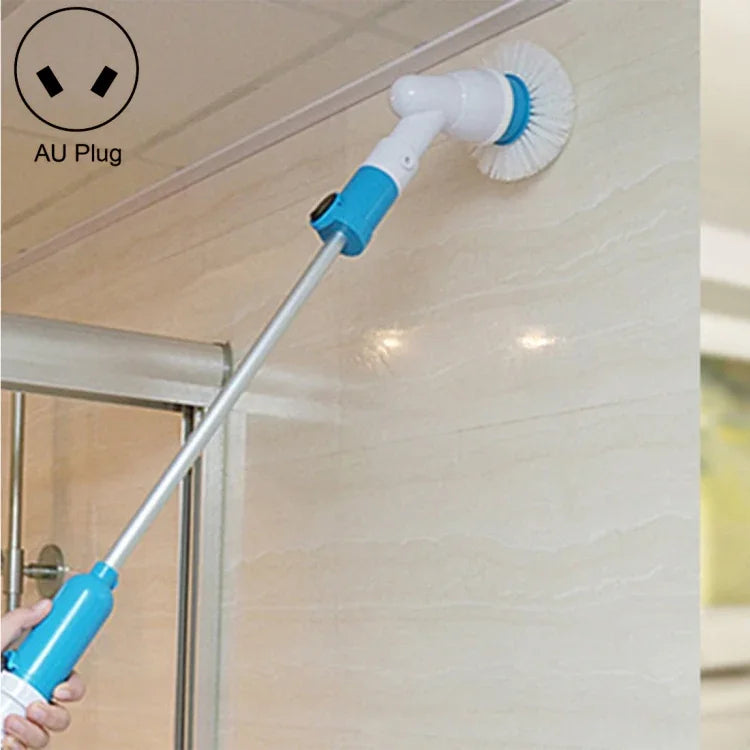 Escova Elétrica Multiusos para Banheira e Azulejos, Sem Fios, Conjunto de Escovas de Limpeza para Chão e Parede de Casa de Banho, Plugue AU