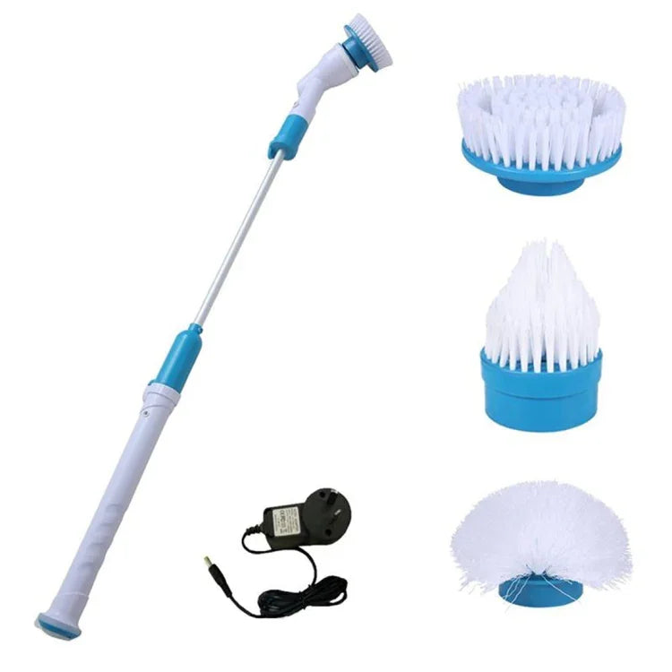 Escova Elétrica Multiusos para Banheira e Azulejos, Sem Fios, Conjunto de Escovas de Limpeza para Chão e Parede de Casa de Banho, Plugue AU