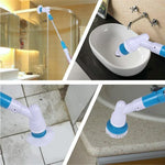 Escova Elétrica Multiusos para Banheira e Azulejos, Sem Fios, Conjunto de Escovas de Limpeza para Chão e Parede de Casa de Banho, Plugue AU