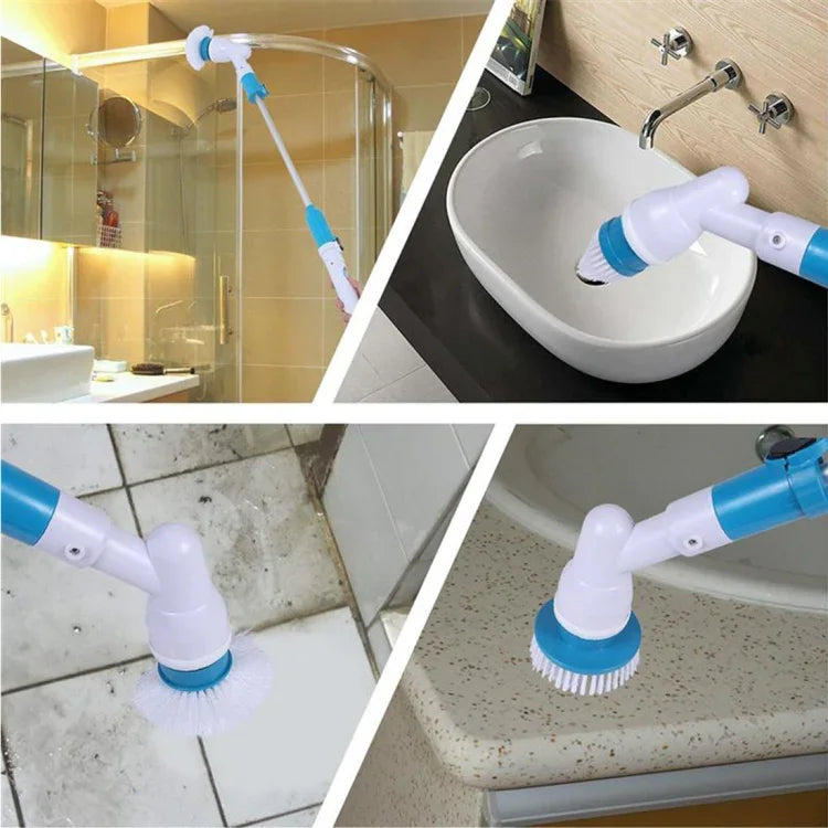 Escova Elétrica Multiusos para Banheira e Azulejos, Sem Fios, Conjunto de Escovas de Limpeza para Chão e Parede de Casa de Banho, Plugue AU