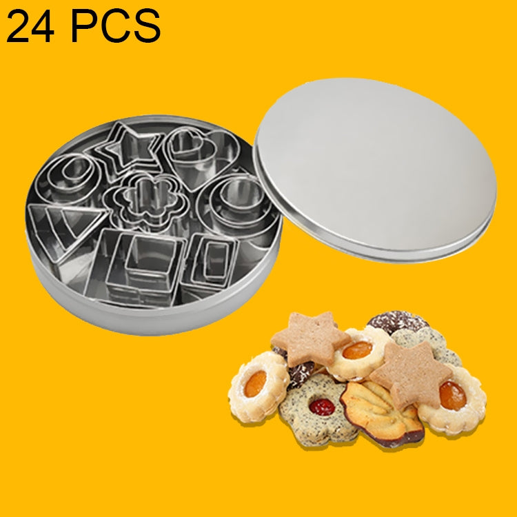 Conjunto de 24 Moldes de Biscoitos DIY em Aço Inoxidável Ferramentas de Cozedura Geométricas (Octógono), HC4340A, HC4340B, HC4340C