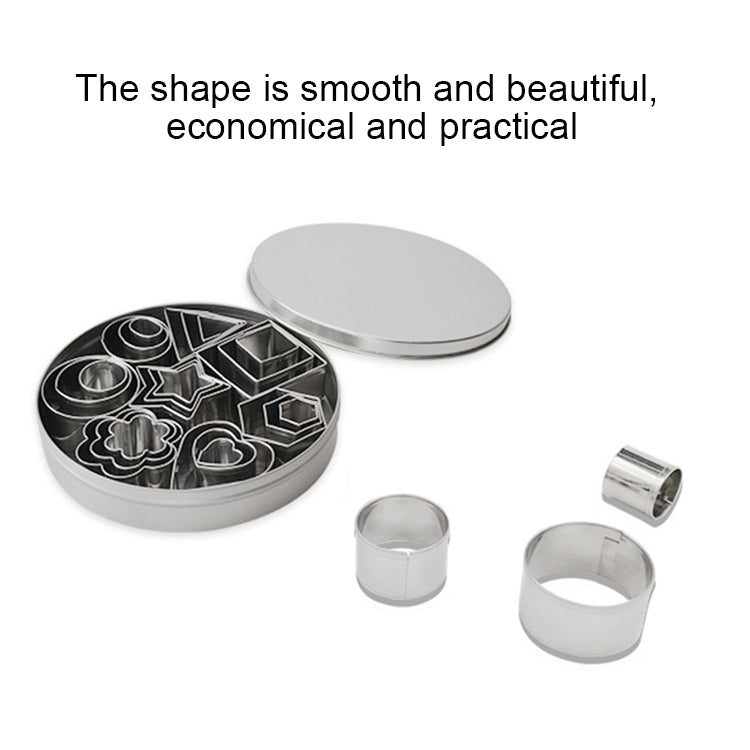 Conjunto de 24 Moldes de Biscoitos DIY em Aço Inoxidável Ferramentas de Cozedura Geométricas (Octógono), HC4340A, HC4340B, HC4340C
