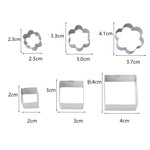 Conjunto de 24 Moldes de Biscoitos DIY em Aço Inoxidável Ferramentas de Cozedura Geométricas (Octógono), HC4340A, HC4340B, HC4340C