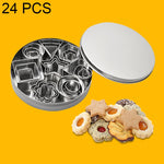 Conjunto de 24 Moldes de Biscoitos DIY em Aço Inoxidável Ferramentas de Cozedura Geométricas (Octógono), HC4340A, HC4340B, HC4340C