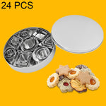 Conjunto de 24 Moldes de Biscoitos DIY em Aço Inoxidável Ferramentas de Cozedura Geométricas (Octógono), HC4340A, HC4340B, HC4340C