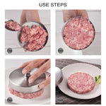 Molde de Alimentos para Cozinha em Aço Inoxidável para Hambúrguer, Ferramenta de Prensagem, 1 Peça 10356 Aço Inoxidável