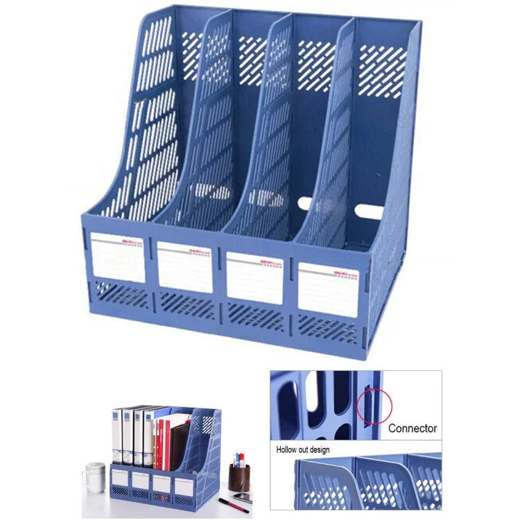 Organizador de Secretária Deli com 4 Secções para Acessórios de Escritório, Prateleira de Mesa
