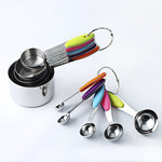 Conjunto de 10 colheres medidoras coloridas em aço inoxidável kn650, ferramenta para moldar bolos, 10 em 1 colher medidora (colorida)