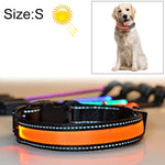 Coleira LED para Cão Médio e Grande com Carregamento Solar + USB, Circunferência do Pescoço: S, 35-40cm, Tamanho: S