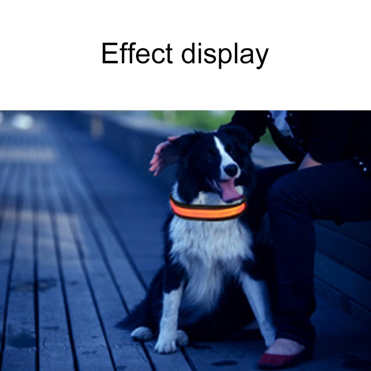 Coleira LED para Cão Médio e Grande com Carregamento Solar + USB, Circunferência do Pescoço: S, 35-40cm, Tamanho: S