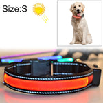 Coleira LED para Cão Médio e Grande com Carregamento Solar + USB, Circunferência do Pescoço: S, 35-40cm, Tamanho: S